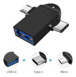 Apaptador Otg 2 En 1 Micro Usb Y Tipo C A Usb Para Celulares - Image 2