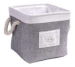 Cestos Tela Lisa Canastos Organizadores Rectangular Multiuso Color Gris