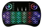 Teclado Inalambrico Smart Tv Tablet Luz Rgb + Multi Touchpad Negro Español