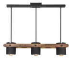 Lampara De Techo 3 Luces Estilo Nordico 60w Metal + Madera Negro