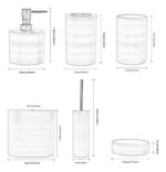 Set Accesorios Baño X6 Plastico Bambu Cepillo Cesto Premium - Image 3
