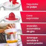 Exprimidor Electrico Jugo Citricos Juguera Pektra 1 Litro Color Rojo Frecuencia 50 - Image 3