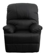 Sillon Poltrona Reclinable Ultra Premium De Ecocuero + Relax Negro Liso - Image 2