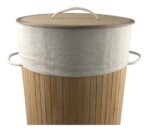 Cesto Canasto Redondo Ropa Sucia Laundry Bamboo Tela + Tapa - Image 2
