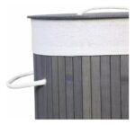 Cesto Canasto Ropa Sucia Ratan Manijas Lavadero C Tela Ramos Gris - Image 4