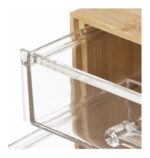 Mini Organizador Bambu 3 Cajones Acrilico Manija Resistente Marrón Claro - Image 2