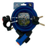 Linga Cadena Moto Bicicleta Candado Reforzado Tipo Pitón 1.2m Azul