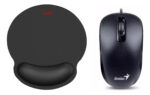 Mouse Pad Con Apoya Muñeca + Mouse Optico Genius Premium