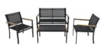 Juego Set Balcon Jardin Exterior 4 Piezas 3 Sillones + Mesa