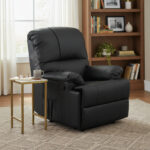 Sillon Reclinable Relax Negro Modelo Cine Ultra Gigante  Negro Eco Cuero