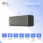 Parlantes Bluetooth Portatil Thonet Vander Frei Potenciado Color Gris Gray - Image 2