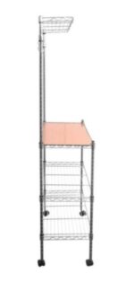 Estanteria Cromada + Estantes Acero Cromado Con Ruedas  Plateado - Image 3