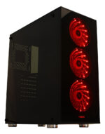 Gabinete Gamer Noganet Atx + 3 Coolers Panel Vidrio + Fuente 600w Ramos Mejia Ultimo Modelo Mid Tower Premium Negro