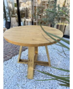 Mesa Cruz Redonda Madera De Alamo Reforzada Premium - Image 2