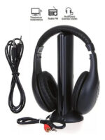 Auricular Inalambrico Con Mic Tv Pc Mp3 Base Conexion Rca Negro - Image 3