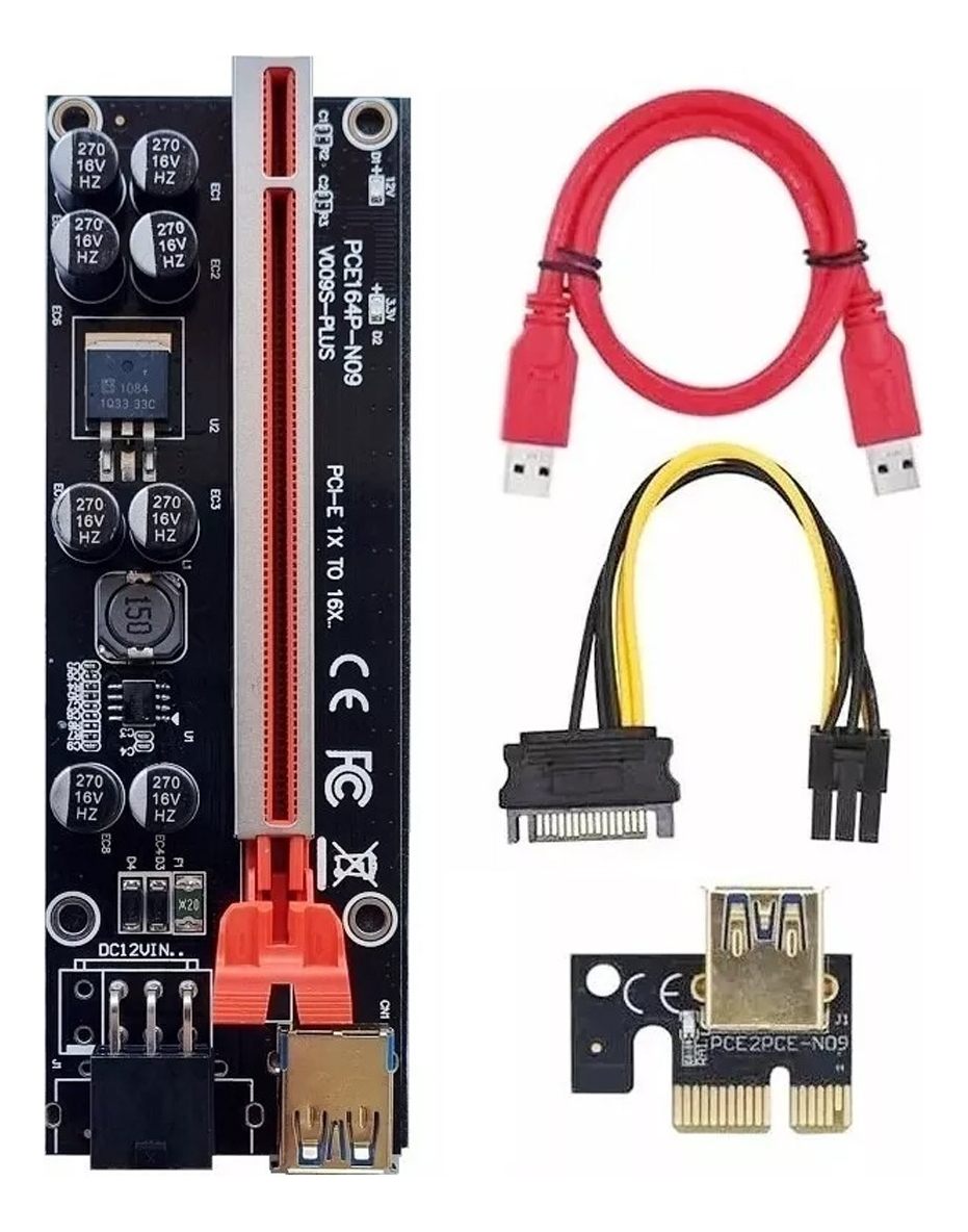 D_NQ_NP_967705-MLA82867145684_032025-F.jpg Riser Pci-e 16x A 1x Usb 60cm Steinminer V009s Ramos Mejia Rojo - Image 1