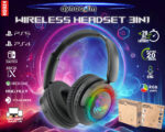 Auriculares Inalámbricos Gamer Dynacom Bluetooth Rgb Ps5 Xbox Pc Vincha Negro - Image 3