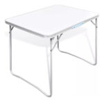 Mesa Camping Aluminio Plegable Unica Reforzada Ramos Mejia Blanco