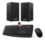 Kit Teclado Mouse Y Parlantes Ultimo Modelo Kit Set Combo Ramos Mejia Negro