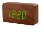 Reloj Despertador Madera Led Temperatura Fecha Alarma Usb - Image 2