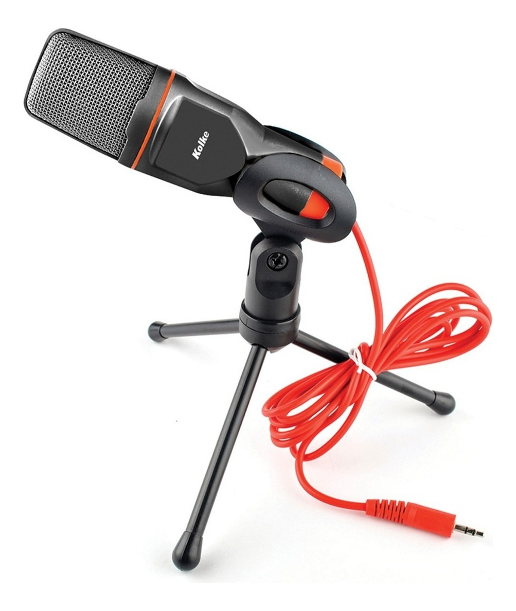 D_NQ_NP_972205-MLA99521857138_122025-F.jpg Microfono Kolke Kpi-047 Condensador Con Tripode Cable Largo 2 Metros - Pc Notebook Negro - Image 1
