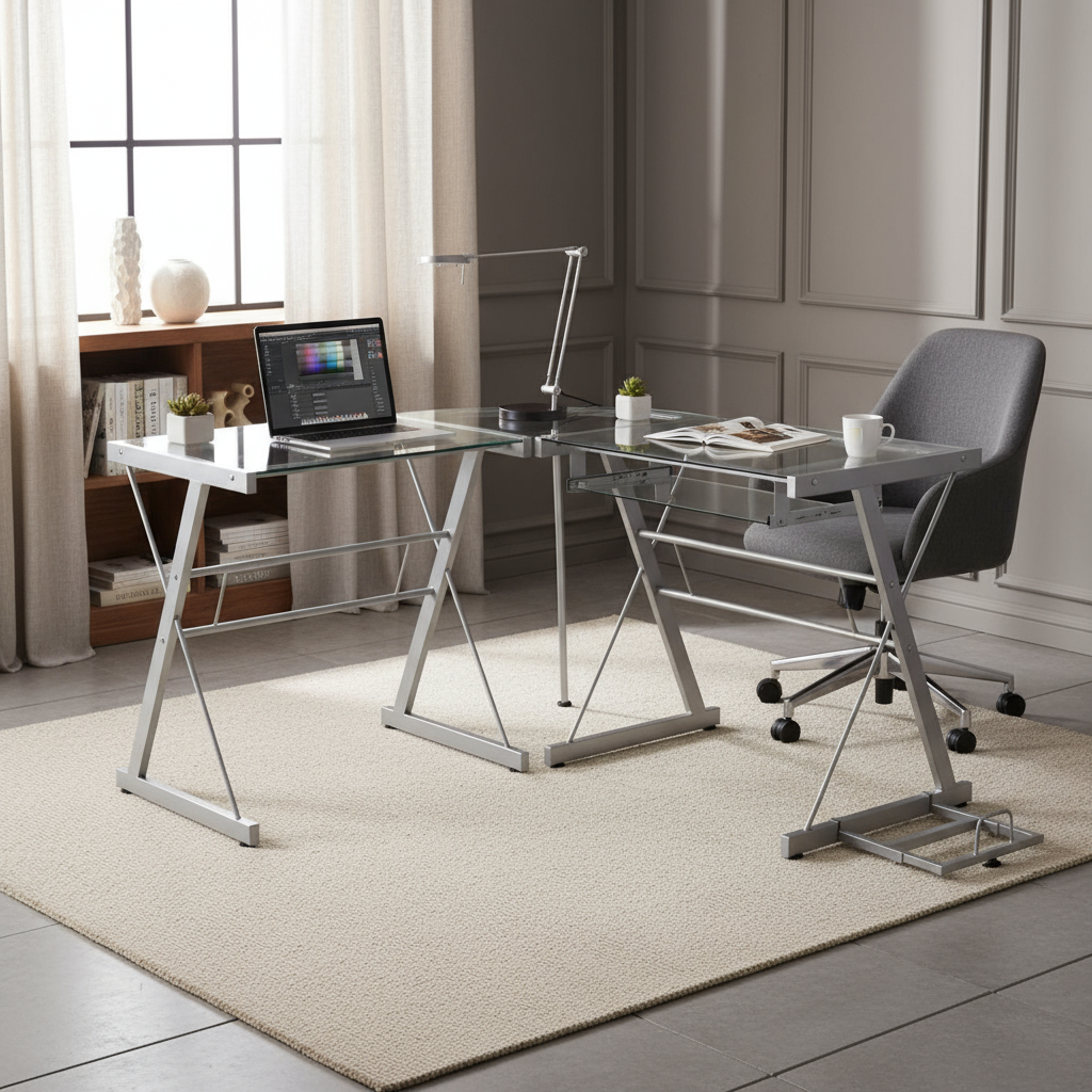 D_NQ_NP_972841-MLA92899051686_092025-F.jpg Escritorio De Vidrio Esquinero Gamer Clasico Premium Transparente - Image 1