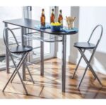 Desayunador 2 Taburete Mesa Estantes Set Banqueta Silla Bar Chocolate - Image 3