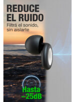 Protector Auditivo Cancelacion De Ruido Tampones Flexibles Negro - Image 3
