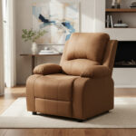 Sillon Poltrona Relax Reclinable Cine Premium 3 Posiciones Marrón Claro Liso