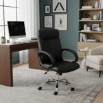 Sillon Silla Presidencial Gerente Pc Oficina Respaldo Alto Negro Cuero Sintético