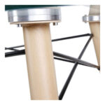 Mesa De Vidrio Clásica + 4 Sillas Poliuretano Comedor Blanco Liso - Image 5