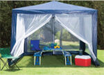 Gazebo 3x3 Reforzado Con Mosquitero Rafia Carpa Impermeable Color Azul - Image 2