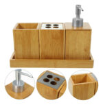 Organizador De Baño 4 Accesorios Multifuncion Bambu - Image 3
