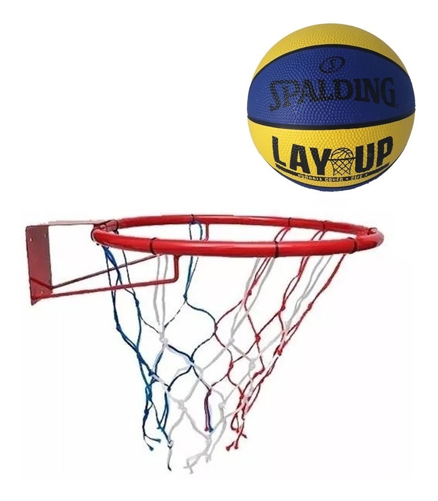 D_NQ_NP_985082-MLA46966676004_082021-F.jpg Aro Metalico Basquet Red Con Pelota Spalding Original - Image 1