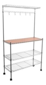 Estanteria 4 Estantes Cromada Barral Cocina Diseño Exclusivo Plateado