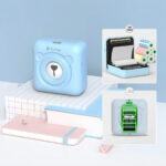 Impresora Peripage Mini Osito Bluetooth Celeste + 6 Rollos Papel Térmico - Image 2