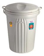 Contenedor De Residuos C/tapa Y Agarre 70lts Tacho Basura Beige