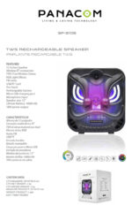 Parlante Portátil Panacom 12'' Sp-3109 Bluetooth Luz Led Negro - Image 2