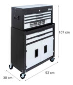 Gabinete Metalico Caja Para Herramientas Ruedas + Cajones Negro - Image 6