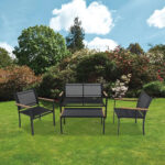 Set Muebles Exterior 4 Piezas Wm Mimbre Negro Jardín Balcón 3 Sillones Mesa - Image 2