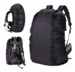 Cubre Mochila Impermeable Elástica Negra Para Mochilas Hasta 50 Lts Reforzada Negro Liso - Image 2