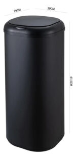 Cesto De Basura 30l Acero Inoxidable Sensor De Apertura Negro - Image 3