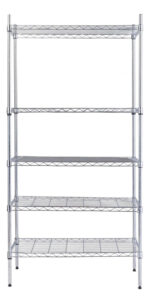 Estantería Metálica Cromada 4 Estantes 152 Cm Premium Negro