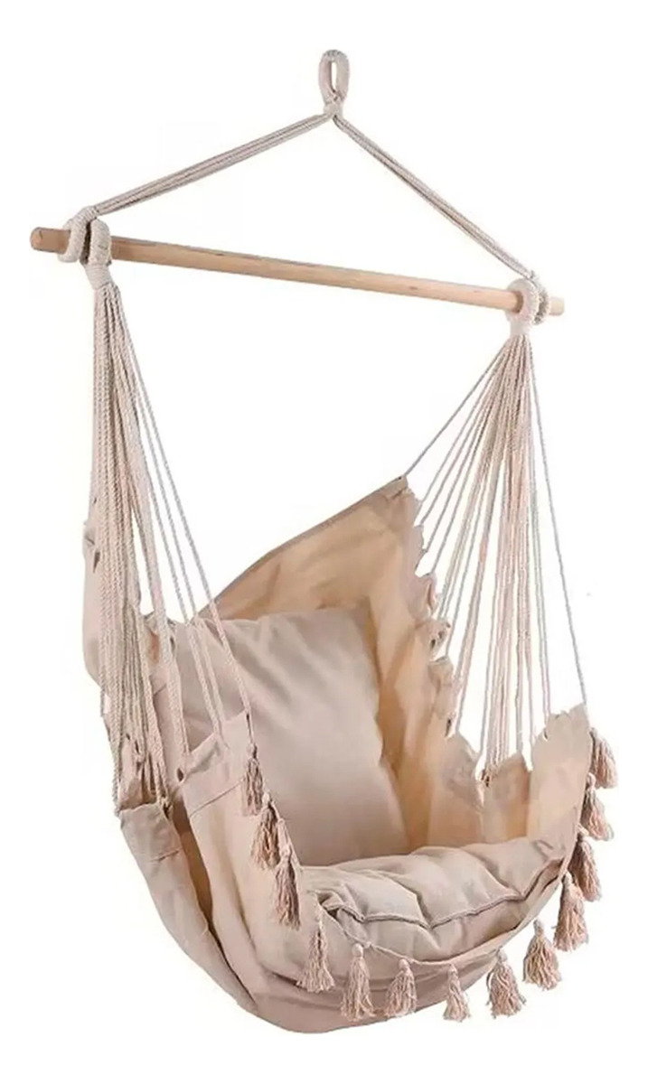 D_NQ_NP_895828-MLA106122485708_022026-F.jpg Hamaca Colgante Resistente Algodon Calidad Premium Beige - Image 1