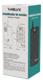 Estabilizador De Tensión Kelyx 6 Tomas 600w 1200va Negro - Image 4