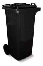 Colombraro Contenedor De Residuos Con Ruedas 120 Litros Color Negro Resistente Y Práctico