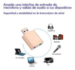 Placa De Sonido Usb Externa Noga 7.1 Auriculares Microfono - Image 3