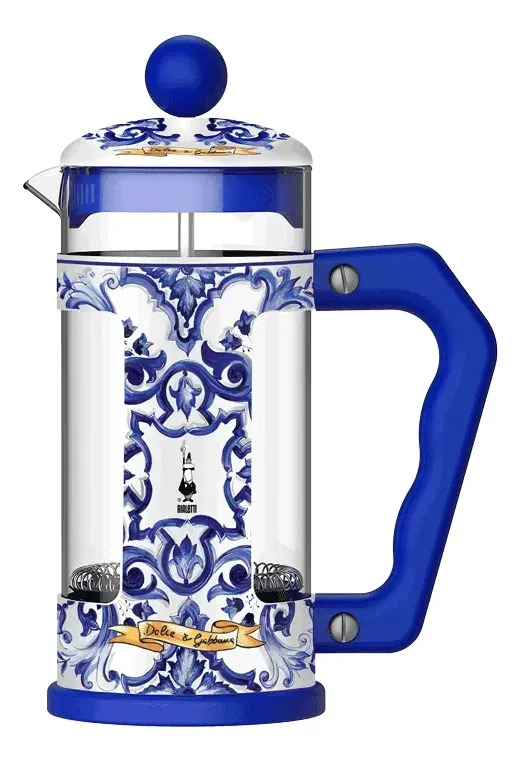 D_NQ_NP_649451-MLA109672670018_042026-F.jpg Cafetera Prensa Francesa Bialetti Dolce & Gabbana 350 Ml Azul Mediterraneo Azul Blanco - Image 1