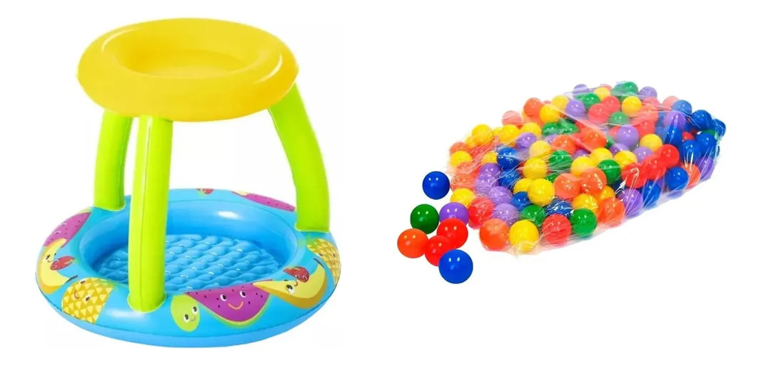 D_NQ_NP_668453-MLA110985958307_042026-F.jpg Kit Selva: Pileta Inflable Pelotero Piso Techo + Bolson Pelotas Pelotero Niños Calidad - Image 1