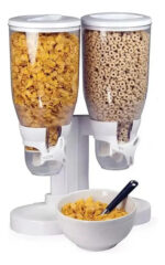 Dispenser De Cereal Alimentos Secos Set X2 Unidades Con Control De Porciones Transparente